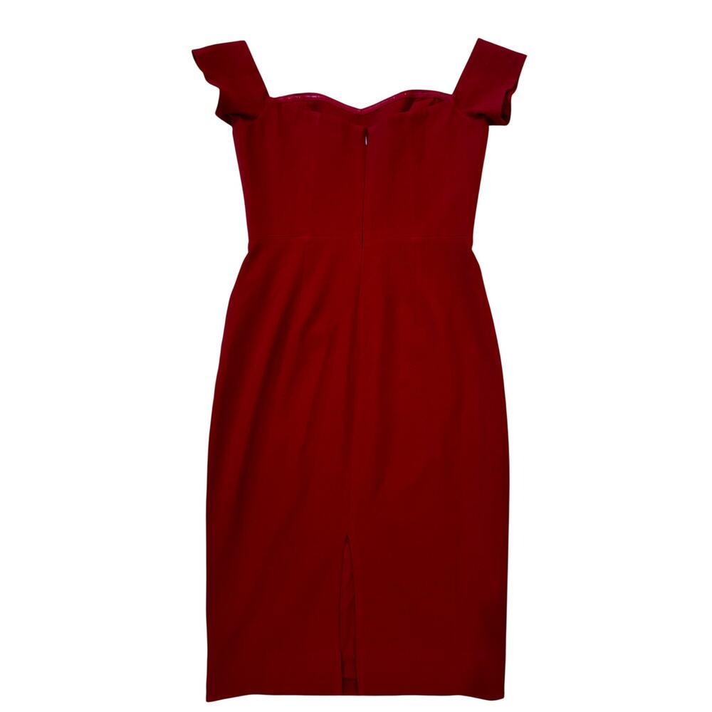 Dress The Population Bailey Bodycon Midi Dress Garnet Off Shoulder Medium Event - Picture 4 of 16